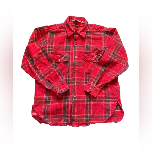 Woolrich Other - Vintage 70s Woolrich Men’s Red Plaid Cotton Flannel Size Large USA Made Outdoors